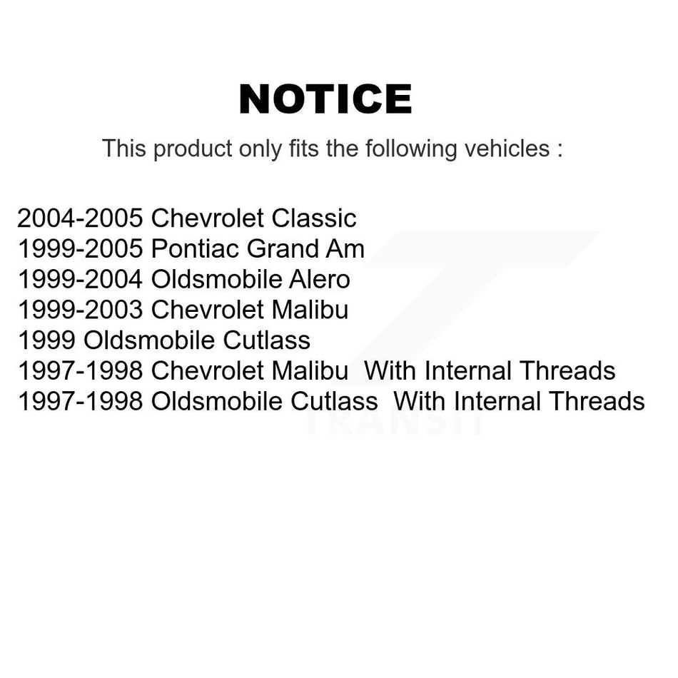 Front Steering Tie Rod End Kit For Chevrolet Pontiac Grand Am Malibu Oldsmobile Alero Classic Cutlass KTR-101881