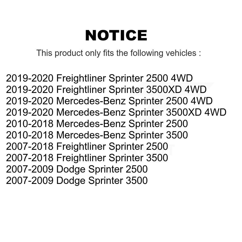 Front Steering Tie Rod End Kit For Sprinter 2500 Mercedes-Benz 3500 Freightliner Dodge 3500XD KTR-101947