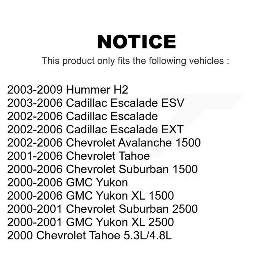 Front Rear Suspension Stabilizer Bar Link Kit For Chevrolet Tahoe GMC Suburban 1500 Yukon Avalanche XL Cadillac Escalade Hummer H2 ESV EXT 2500 KTR-102111