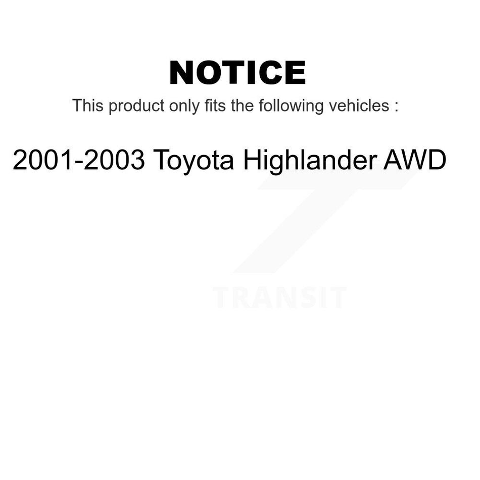 Front Rear Suspension Stabilizer Bar Link Kit For 2001-2003 Toyota Highlander AWD KTR-102142