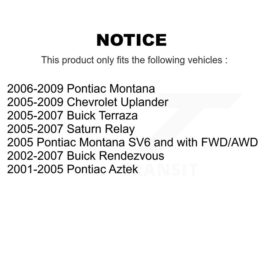 Front Suspension Ball Joint And Tie Rod End Kit For Buick Rendezvous Chevrolet Uplander Pontiac Aztek Montana Terraza Saturn Relay KTR-102343