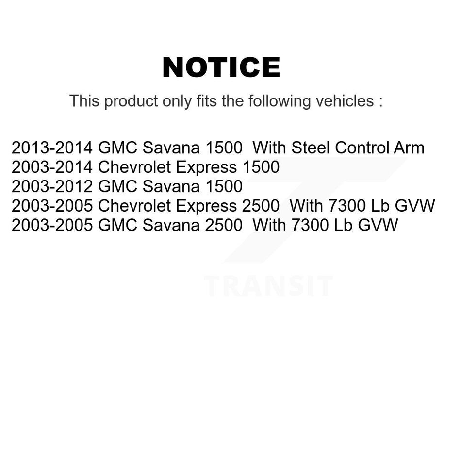 Front Suspension Ball Joint And Tie Rod End Kit For Chevrolet Express 1500 2500 GMC Savana KTR-102365