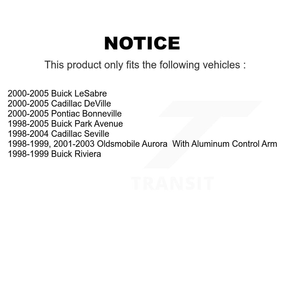 Front Suspension Control Arm Assembly And Tie Rod End Kit For Buick LeSabre Cadillac DeVille Park Avenue Pontiac Bonneville Seville Oldsmobile Aurora Riviera KTR-102729