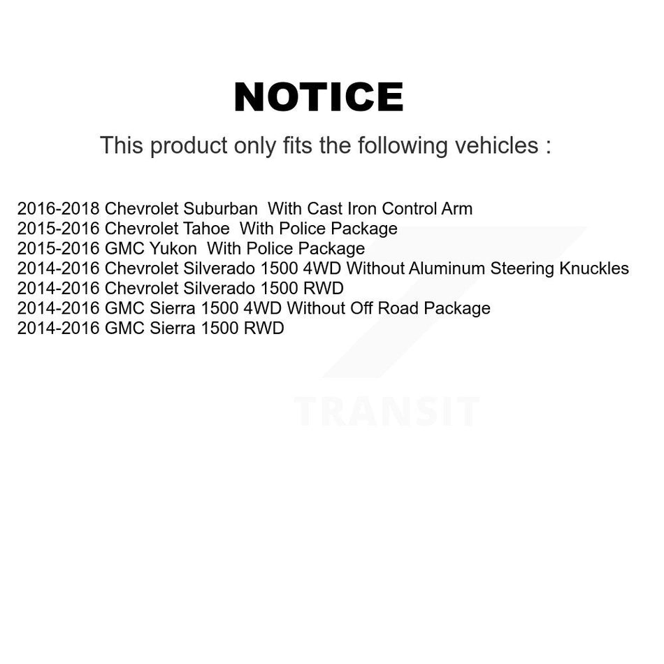 Front Suspension Control Arm Assembly And Tie Rod End Kit For Chevrolet Silverado 1500 GMC Sierra Tahoe Suburban Yukon KTR-102774