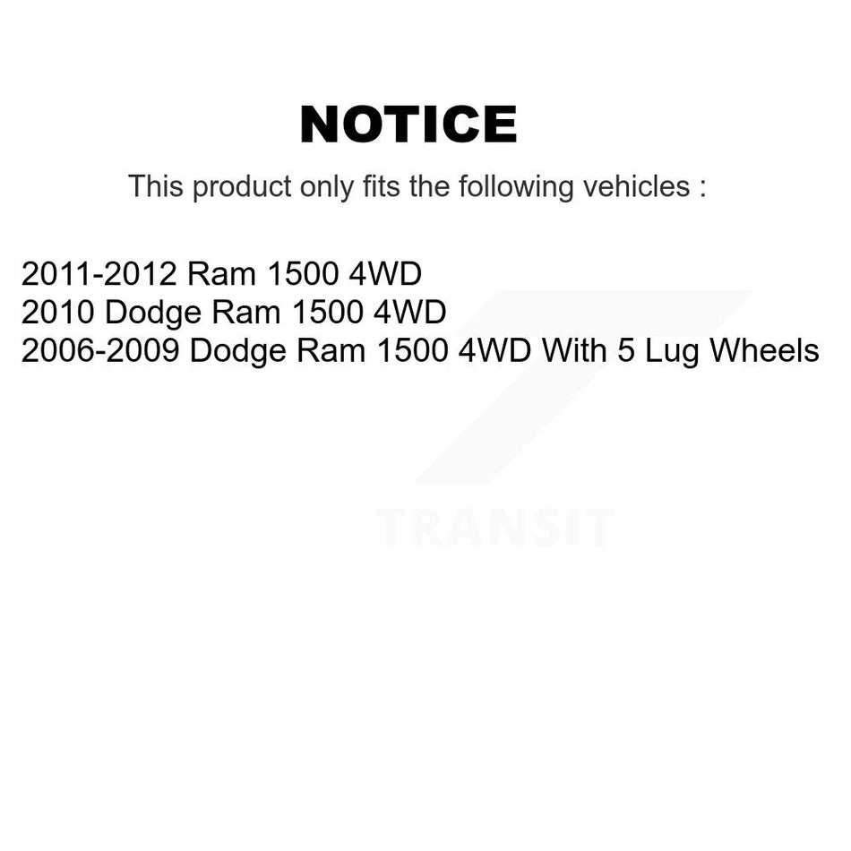 Front Suspension Control Arm Assembly And Tie Rod End Kit For Dodge Ram 1500 4WD KTR-102795