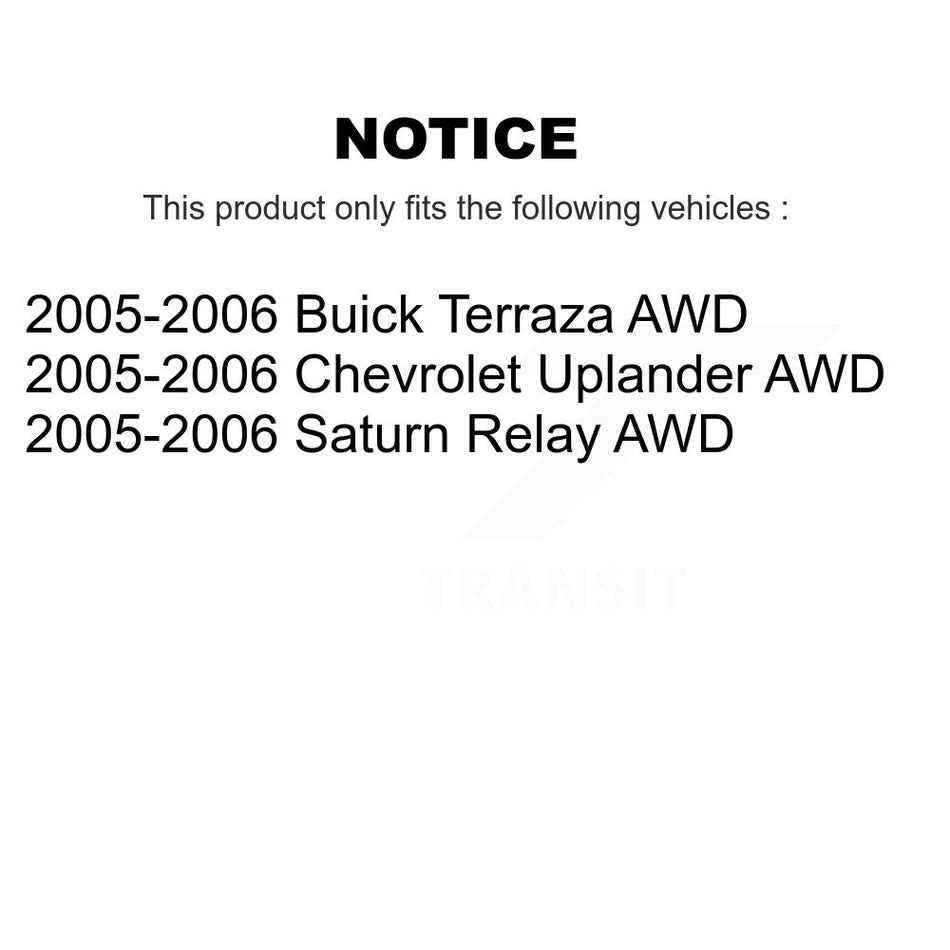 Front Suspension Control Arm Assembly And Tie Rod End Kit For 2005-2006 Chevrolet Uplander Buick Terraza Saturn Relay AWD KTR-102806