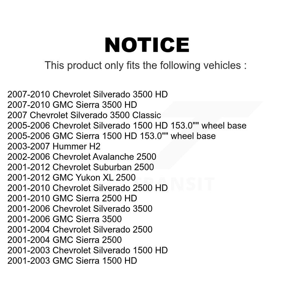 Front Suspension Control Arm And Ball Joint Assembly Steering Tie Rod End Sway Link Kit For Chevrolet Silverado 2500 HD GMC Sierra 3500 Hummer H2 1500 Suburban Classic Yukon XL Avalanche KTR-102975