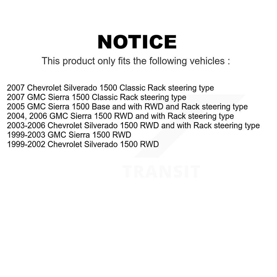 Front Suspension Control Arm And Ball Joint Assembly Steering Tie Rod End Stabilizer Bar Link Kit For Chevrolet Silverado 1500 GMC Sierra Classic KTR-102982