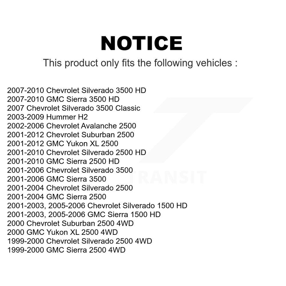 Front Suspension Control Arm And Ball Joint Assembly Stabilizer Bar Link Kit For Chevrolet Silverado 2500 HD GMC Sierra 3500 Hummer H2 1500 Suburban Classic Yukon XL Avalanche KTR-103095