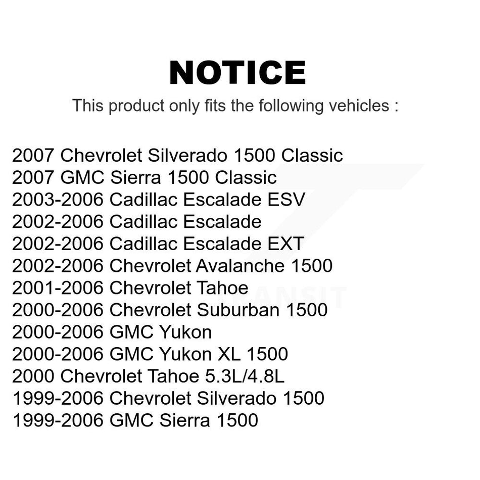 Front Suspension Control Arm And Ball Joint Assembly Stabilizer Bar Link Kit For Chevrolet Silverado 1500 GMC Tahoe Sierra Suburban Yukon Avalanche XL Cadillac Classic Escalade ESV EXT KTR-103097