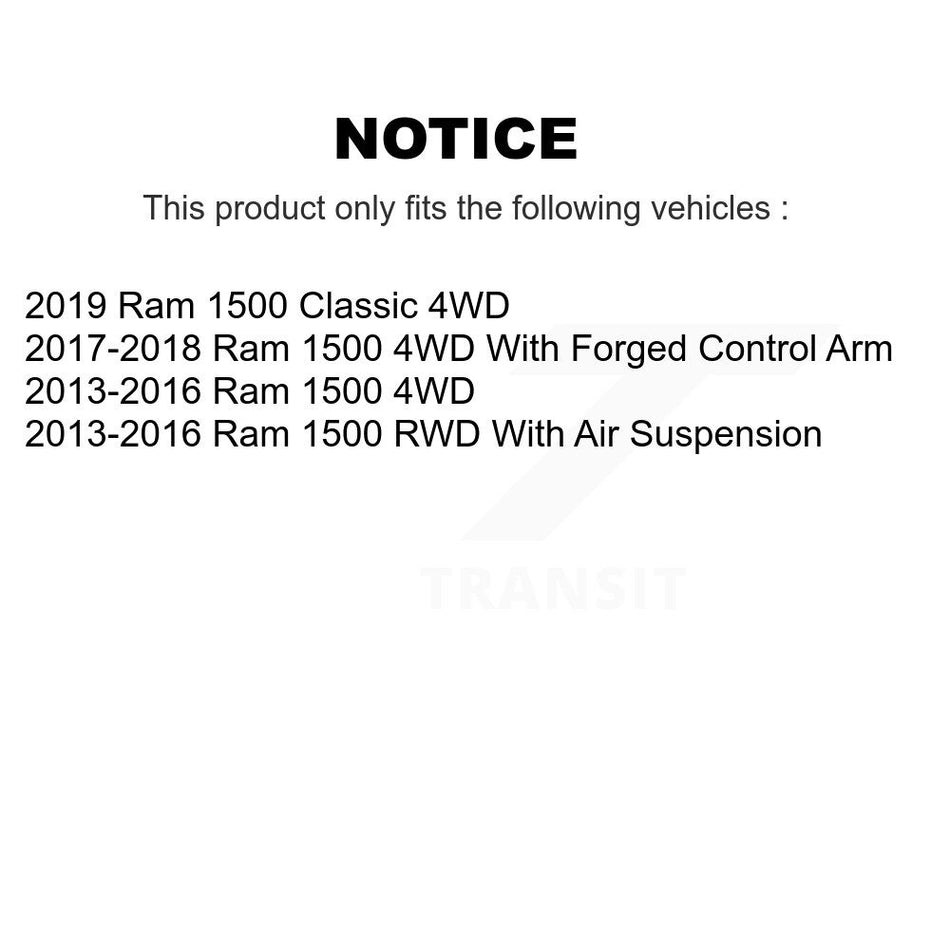 Front Control Arms Assembly And Lower Ball Joints Tie Rods Link Sway Bar Suspension Kit (10Pc) For Ram 1500 Classic KTR-103517