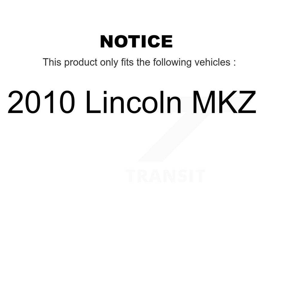 Front Suspension Control Arm Assembly And Tie Rod End Kit For 2010 Lincoln MKZ KTR-103656