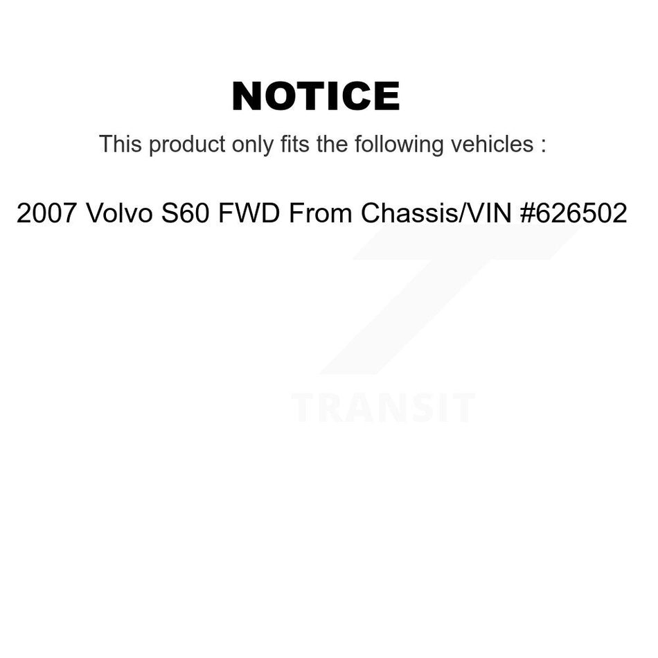 Front Suspension Control Arm With Tie Rod End And Ball Joint Kit (6Pc) For 2007 Volvo S60 FWD From Chassis VIN #626502 KTR-104015